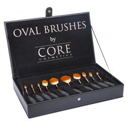 Oval Brushes Rose Gold 10 Set Brushes Box