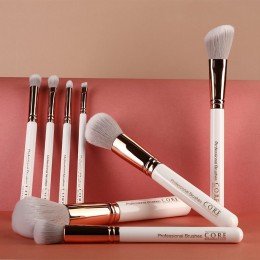 Hvit rose gull 8 sett profesjonelle makeupbørster - sminkebørster i høyeste kvalitet